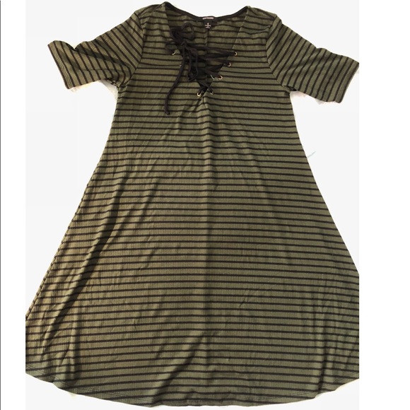 Espresso slouch dress green and black 🆕 with tags - Picture 1 of 3